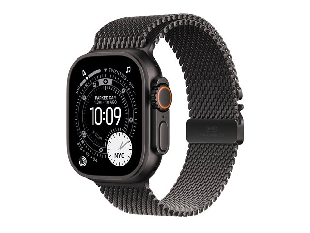 Apple Watch Ultra 3 GPS + Cellular 49mm Black Titanium Case with Black Titanium Milanese Loop - Small