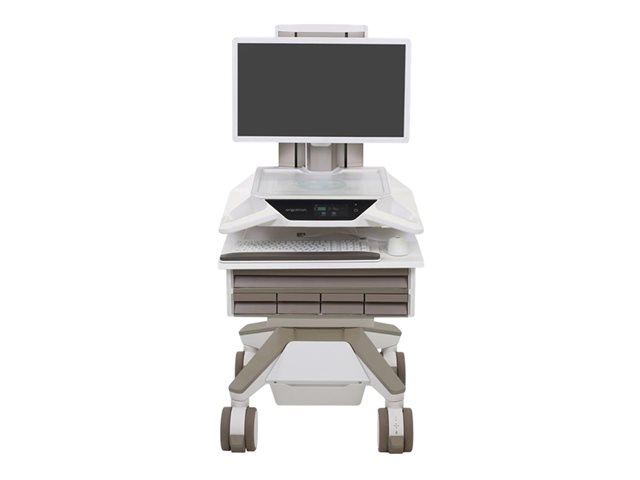 Ergotron CareFit Pro - Cart - Electric Lift - for LCD display / PC equipment - lockable - medical - white, warm grey - screen size: up to 27\" - 320 Wh - lithium iron phosphate - TAA Compliant