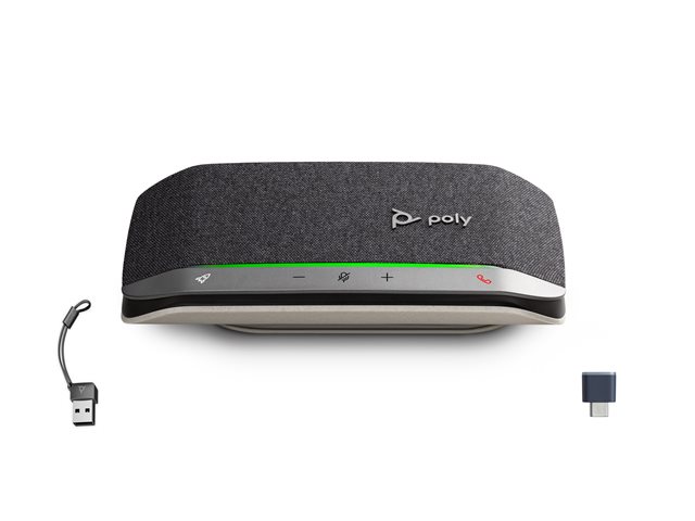 HP Poly Sync 20+ - Smart speakerphone - Bluetooth - wired, wireless - USB-A - silver, black - Certified for Microsoft Teams, Zoom Certified