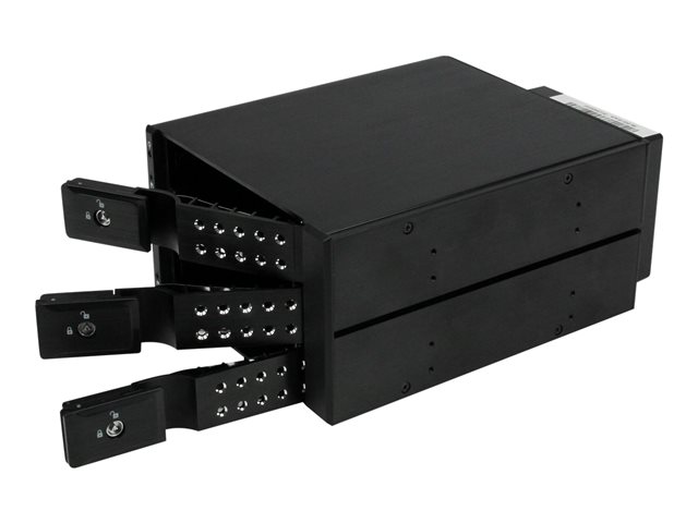 StarTech.com 3-Bay Hot Swap Backplane for 3.5in SAS II/SATA III - 6 Gbps HDD - Aluminum Trayless Mobile Rack Backplane (HSB3SATSASBA) - Storage mobile rack - 2.5\" - black - for P/N: 25SAT35HDD, PEXMSATA3422, PEXMSATA343