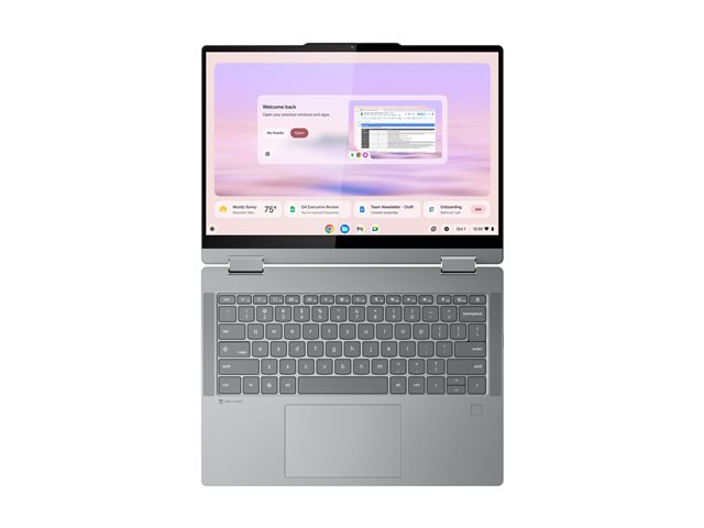 Lenovo Chrome Plus 2in1 Intel, Intel® Core™ 5 120U (E-cores up to 3.80GHz, 12MB), 14\" WUXGA Touch, Chrome OS, 8.0GB, 1x128GB UFS, Intel® Graphics, BT 5.3,Wi-Fi 6E 2x2 AX, 5MP, 3 Cell Li-Pol 50Wh, 65W, 1CourierCarryin, Backlit, Grey-English (Euro)