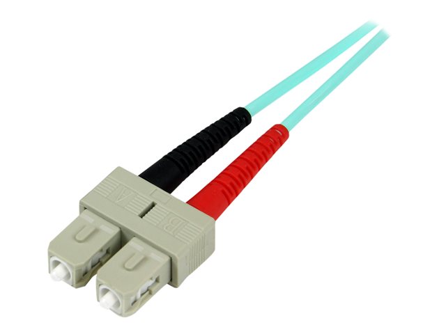 StarTech.com 5m Fiber Optic Cable - 10 Gb Aqua - Multimode Duplex 50/125 - LSZH - LC/SC - OM3 - LC to SC Fiber Patch Cable - Patch cable - LC multi-mode (M) to SC multi-mode (M) - 5 m - fibre optic - duplex - 50 / 125 micron - aqua