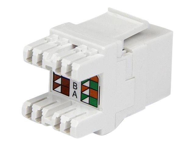 StarTech.com 180 Degree Cat 6 Keystone Jack - RJ45 Ethernet Cat6 Wall Jack White - 110 Type - Keystone Jack 180 Degree 110 UTP (C6KEY110SWH) - Keystone jack - CAT 6 - RJ-45 - white - for P/N: WIRC6CMPBLU