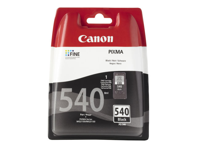 Canon PG-540 - 8 ml - black - original - ink cartridge - for PIXMA MG2250, MG3250, MG3510, MG3550, MG3650, MG4250, MX395, MX455, MX475, MX525, MX535