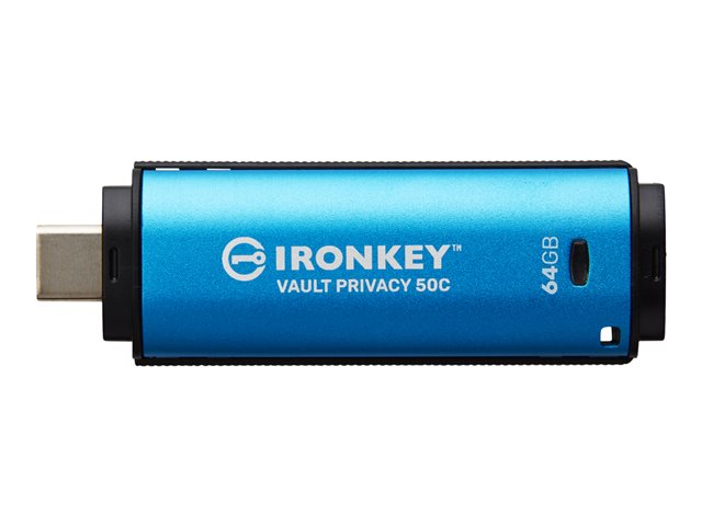 64GB USB-C IronKey Vault Privacy 50C AES-256 Encrypted FIPS 197