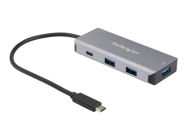 StarTech.com 4 Port USB C Hub w/ 3x USB A & 1x USB C, SuperSpeed 10Gbps USB Type-C, USB 3.1/3.2 Gen 2 Hub, USB Bus Powered, Compact USB-C to USB Adapter Hub, Portable/Laptop Hub, Aluminum - Windows/macOS/Linux (HB31C3A1CB) - Hub - 1 x USB-C + 3 x USB 3.1 - desktop - for P/N: PEXUSB321C