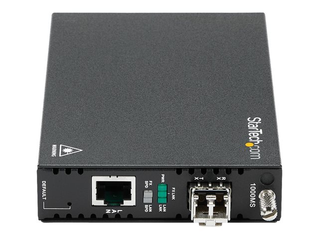 StarTech.com Multimode (MM) LC Fiber Media Converter with SFP - OAM Management - 802.3ah Compliant - Gigabit Ethernet - 550m - 850nm (ET91000LCOAM) - Fibre media converter - 1GbE - 1000Base-LX, 1000Base-SX, 1000Base-TX, 1000Base-T - RJ-45 / LC multi-mode - up to 550 m - 850 nm - for P/N: SVA12M2NEUA, SVA12M5NA