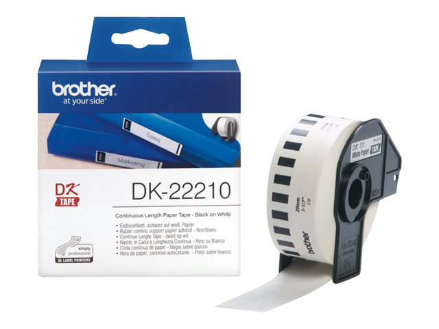 Brother DK-22210 - Black on white - Roll (2.9 cm x 30.5 m) labels - for Brother QL-1050, 1060, 1110, 500, 550, 560, 570, 580, 600, 650, 700, 710, 720, 820