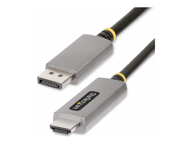 StarTech.com 6ft (2m) DisplayPort to HDMI Adapter Cable, 8K 60Hz, 4K 144Hz, HDR10, DP 1.4 to HDMI 2.1 Active Video Converter, DisplayPort Desktop to HDMI Monitor, M/M - DisplayPort to HDMI Cord (133DISPLAYPORTHDMI21) - Adapter cable - DisplayPort mal