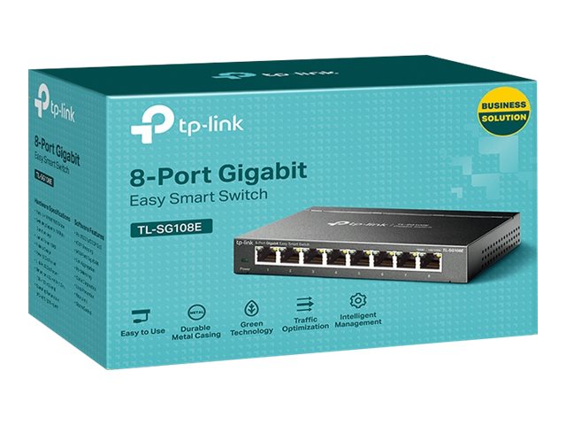 TP-Link JetStream TL-SG108E Easy Smart Switch - Switch - Managed - 8 x 10/100/1000 - desktop