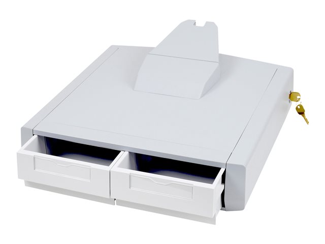 Ergotron StyleView Primary Storage Drawer, Double - Mounting component (drawer module) - lockable - medical - grey, white - cart mountable