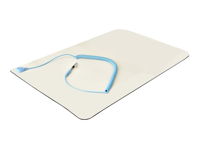 StarTech.com 11x18in Anti Static Mat, ESD Mat for Electronics Repair, Anti Static Desk Mat w/Detachable Grounding Wire, ANSI/ESD S 4.1 Compliant, Flexible Thermoplastic Work Mat/Pad - Suitable for Tables (SM-ANTI-STATIC-MAT) - Anti-static mat - detac