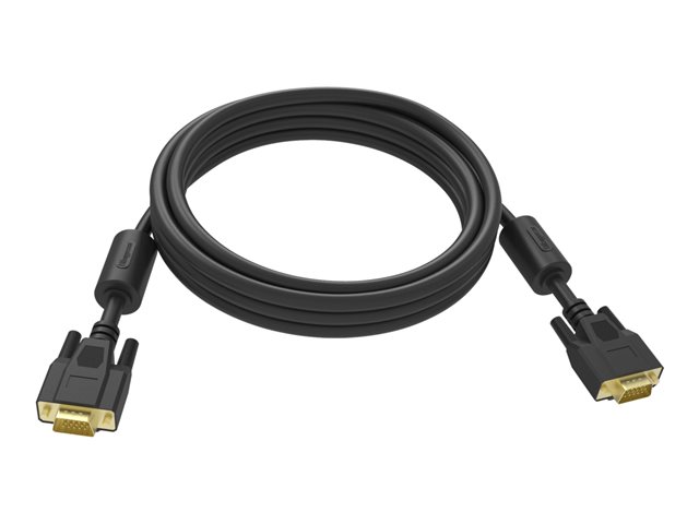VISION Professional installation-grade VGA patch cable - LIFETIME WARRANTY - gold plated connectors - ferrite cores both ends - VGA (M) to VGA (M) - outer diameter 8.0 mm - 28 AWG - 10 m - black