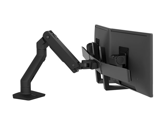 Ergotron HX - Mounting kit (handle, articulating arm, desk clamp mount, grommet mount, 2 pivots, mounting hardware, extension part, hinge bow) - for 2 monitors - matte black - screen size: up to 32\"