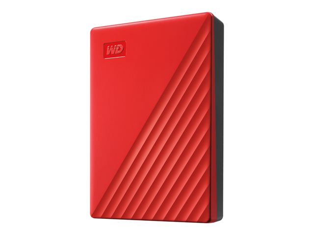WD My Passport WDBPKJ0040BRD - Hard drive - encrypted - 4 TB - external (portable) - USB 3.2 Gen 1 - 256-bit AES - red