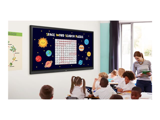 LG CreateBoard 75TR3DK-B - 75\" Diagonal Class TR3DK Series LED-backlit LCD display - education / business - with touchscreen (multi touch) - Android - 4K UHD (2160p) 3840 x 2160 - Direct LED - black