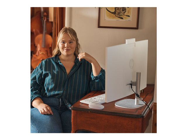 HP 27-cr1014nb - All-in-one Core Ultra 5 125U / up to 4.3 GHz - RAM 16 GB - SSD 512 GB - NVMe - Intel Graphics - Gigabit Ethernet, Bluetooth 5.3, IEEE 802.11ax (Wi-Fi 6) - Win 11 Home - monitor: LED 27\" 1920 x 1080 (Full HD) - shell white, textured finish