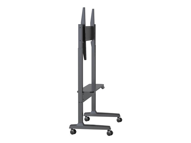 Display floor stand trolley - motorised - steel cart fits display 40 to 86\" with VESA sizes up to 800 x 600 - motorised height adjustment 400 mm - no tilt adjustment - wide bottom shelf - locking wheels - SWL 60 kg - black