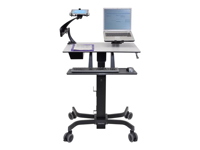 Ergotron TeachWell Mobile Digital Workspace - Cart - Constant Force Technology - for notebook / keyboard / mouse - steel, phenolic composite, high-grade plastic - graphite grey