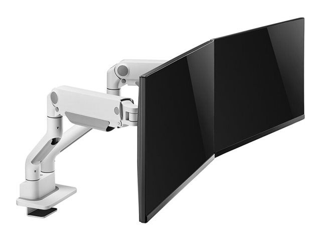 Neomounts DS70S-950WH2 NEXT One - Mounting kit (monitor arm, clamp mounting base, grommet mount) - full-motion - for 2 LCD displays - aluminium - white - screen size: 17\"-35\" - desk-mountable