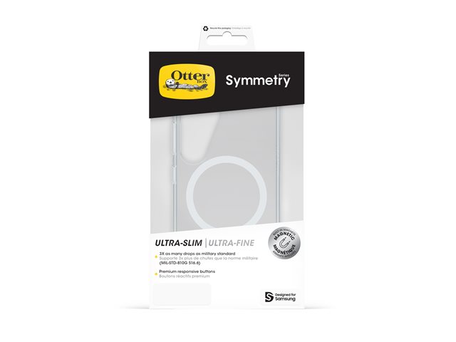 OtterBox Symmetry Series - Back cover for mobile phone - with magnets - polycarbonate, thermoplastic elastomer (TPE) - clear - for Samsung Galaxy S25