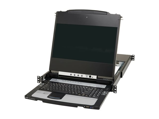 Eaton Tripp Lite Series DisplayPort IP KVM Console Switch 8-Port 17in LCD Dual Rail 1URM - KVM console with KVM switch - 8 ports - USB - 17\" - rack-mountable - 1920 x 1080 Full HD (1080p) @ 60 Hz - 8xDisplayPort - black - 1U - TAA Compliant