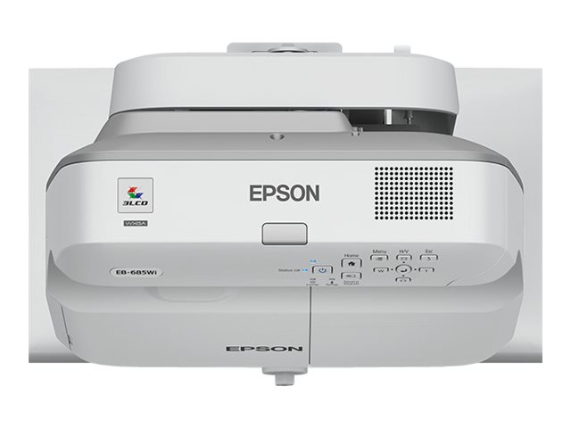 Epson EB-685Wi - 3LCD projector - 3500 lumens (white) - 3500 lumens (colour) - WXGA (1280 x 800) - 16:10 - 720p - LAN - grey, white