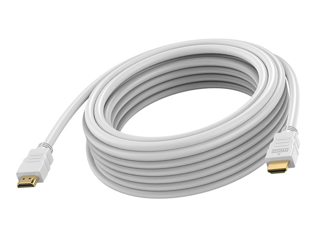 VISION Professional installation-grade HDMI cable - LIFETIME WARRANTY - 8K @ 60 Hz - HDMI version 2.1 - 48 Gbps - double shielded - gold plated connectors - HDMI (M) to HDMI (M) - outer diameter 8.0 mm - 26 AWG - 5 m - white