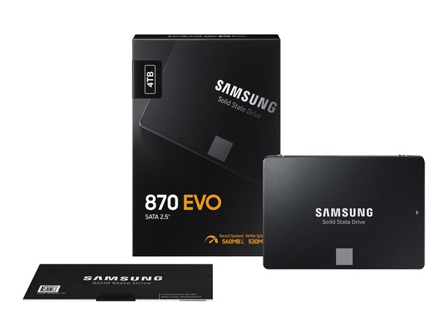 Samsung 870 EVO MZ-77E4T0B - SSD - encrypted - 4 TB - internal - 2.5\" - SATA 6Gb/s - buffer: 4 GB - 256-bit AES - TCG Opal Encryption