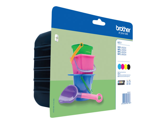 Brother LC221 Value Pack - 4-pack - black, yellow, cyan, magenta - original - ink cartridge - for Brother DCP-J562DW, MFC-J480DW, MFC-J680DW, MFC-J880DW