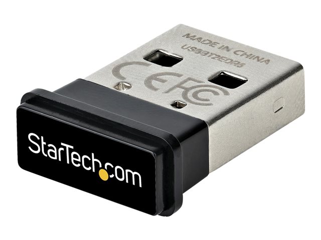 StarTech.com USB Bluetooth 5.0 Adapter, USB Bluetooth Dongle Receiver for PC/Computer/Laptop/Keyboard/Mouse/Headsets, Range 33ft/10m, EDR (USBA-BLUETOOTH-V5-C2) - Network adapter - USB - Bluetooth 5.0 EDR, Bluetooth 5.0 LE, Bluetooth 5.0 - Class 2 - black