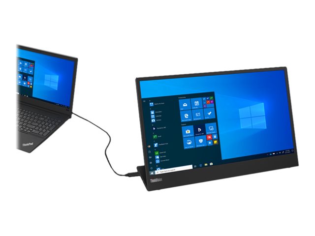 Lenovo ThinkVision M15 - LED monitor - 15.6\" - portable - 1920 x 1080 Full HD (1080p) @ 60 Hz - IPS - 250 cd/m² - 1000:1 - 6 ms - 2xUSB-C - raven black - Campus