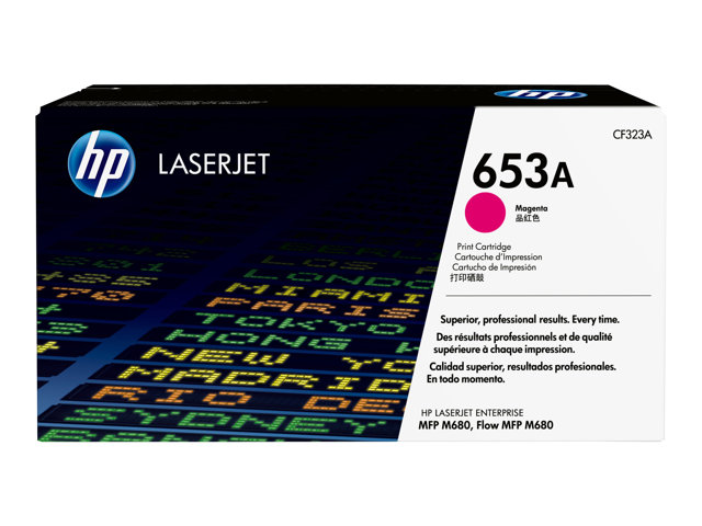 HP 653A - Magenta - original - LaserJet - toner cartridge (CF323A) - for Color LaserJet Enterprise MFP M680dn, MFP M680f, LaserJet Enterprise Flow MFP M680z