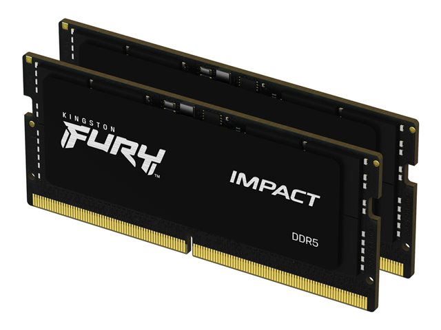 Kingston FURY Impact - DDR5 - kit - 32 GB: 2 x 16 GB - SO-DIMM 262-pin - 6400 MHz / PC5-51200 - CL38 - 1.35 V - on-die ECC