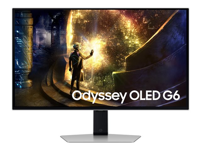 Samsung Odyssey OLED G6 S27DG612SU - G61SD Series - OLED monitor - gaming - 27\" - 2560 x 1440 QHD @ 240 Hz - 250 cd/m² - 1000000:1 - HDR10, HDR10+ Gaming - 0.03 ms - 2xHDMI, DisplayPort - silver