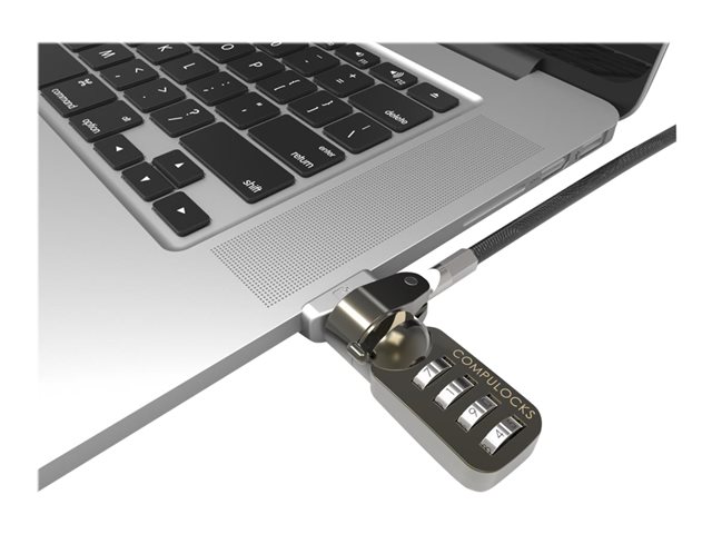 Compulocks MacBook Pro Retina Cable Lock Adapter With Combination Cable Lock - System security kit - silver - for Apple MacBook Pro with Retina display 13.3\" (Late 2012, Early 2013, Late 2013, Mid 2014, Early 2015)