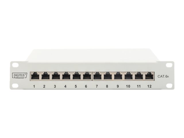 CAT 6A Patch Panel shielded 12-Port labe