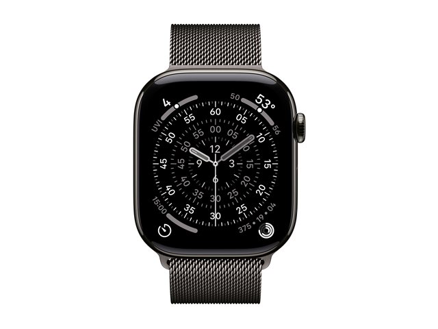 Apple Watch Series 11 GPS + Cellular 46mm Slate Titanium Case with Slate Milanese Loop - M/L
