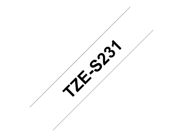 TZE-S231 - 12 mm Black/White
