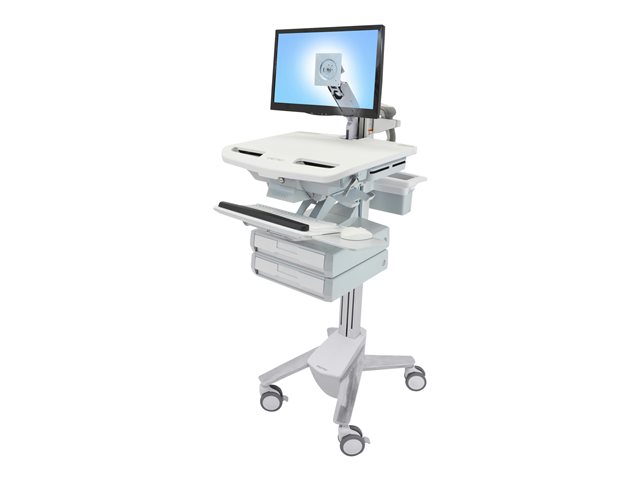 Ergotron StyleView - Cart - open architecture - for LCD display / PC equipment - with LCD arm, 2 drawers (1x2) - lockable - medical - high-grade plastic, aluminium, zinc-plated steel - screen size: up to 24\"