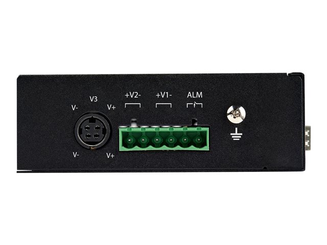 StarTech.com Industrial 6 Port Gigabit Ethernet Switch 4 PoE RJ45 +2 SFP Slots 30W PoE+ 48VDC 10/100/1000 Power Over Ethernet LAN Switch -40C to 75C, DIN Connector/Mountable, Fast Ethernet - High Power PoE Switch (IES1G52UPDIN) - Switch - 1 x 10/100/1000 + 4 x 10/100/1000 (PoE+) + 2 x SFP - DIN rail mountable - PoE+ (120 W) - DC power