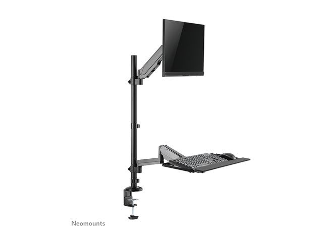 Neomounts DS90-325BL1 - Mounting kit (full motion arm) - sit-stand workstation - for LCD display / PC equipment - steel - black - screen size: 17\"-32\" - clamp mountable, grommet, desk-mountable