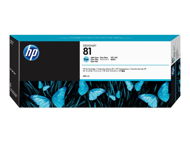 HP 81 - 680 ml - light cyan - original - DesignJet - ink cartridge - for DesignJet 5000, 5000ps, 5000ps uv, 5000uv, 5500, 5500 uv, 5500mfp, 5500ps, 5500ps uv