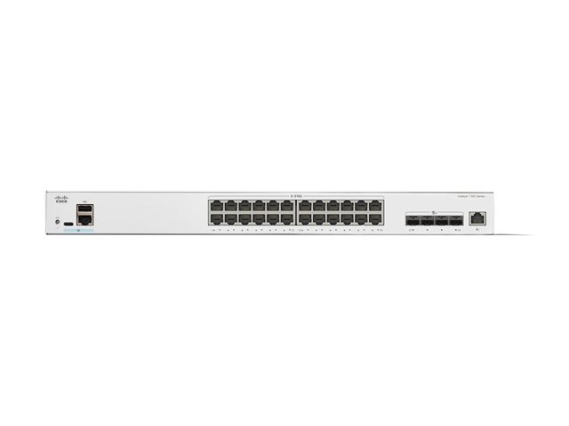 Cisco Catalyst 1300-24XT - Switch - L3 - smart - 24 x 10 Gigabit Ethernet + 4 x combo 10 Gigabit SFP+/RJ-45 - rack-mountable