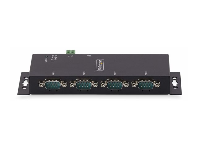 StarTech.com 4P Serial to Ethernet Adapter, IP LAN to RS232 DB9 Converter - Device server - 4 ports - 100Mb LAN, RS-232 - wall / DIN rail mountable - TAA Compliant - for P/N: AT925FM, GC9SF, SCNM9FF, SCNM9FM