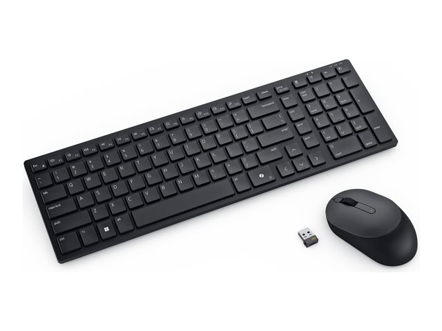 Dell Pro Compact Silent Keyboard and Mouse - KM555 - Keyboard and mouse set - wireless - 2.4 GHz, Bluetooth 5.1 - QWERTZ - Swiss - black - with 3 years Advanced Exchange Service