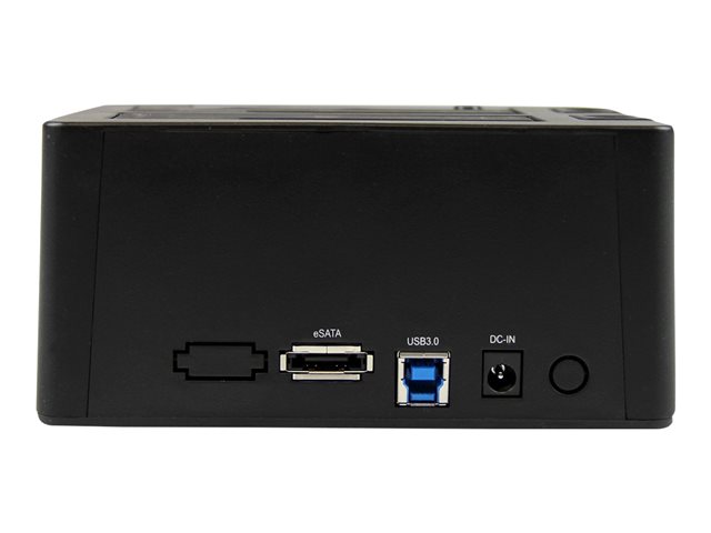 StarTech.com Dual-Bay USB 3.0 eSATA to SATA Hard Drive Docking Station, USB Hard Drive Dock, External 2.53.5 SATA IIIIII, SSDHDD Docking Station, Hot-Swap Hard Drive Bays - Top-Loading - Storage controller - 2.5\", 3.5\" - SATA 6Gb/s - eSATA 6Gb/s, USB 3.0 - black - for P/N: SVA12M5NA
