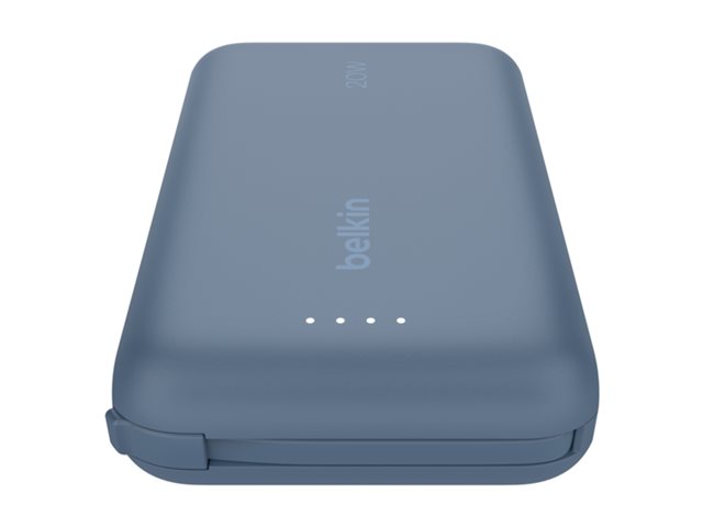 10k PD20w Integrated USB-C Cable Power Bank, Blue