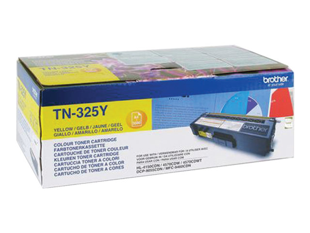 Brother TN325Y - Yellow - original - toner cartridge - for Brother DCP-9055, DCP-9270, HL-4140, HL-4150, HL-4570, MFC-9460, MFC-9465, MFC-9970