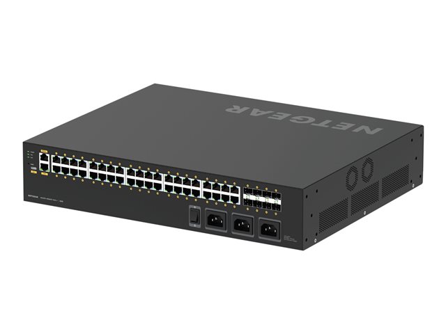 NETGEAR AV Line M4250-40G8XF-PoE++ - Switch - L3 - Managed - 40 x 10/100/1000 (PoE++) + 8 x 1 Gigabit / 10 Gigabit SFP+ - side to side airflow - rack-mountable - PoE++ (2880 W)